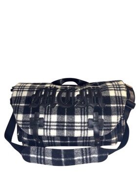 MCM by PHENOMENON -  EXTREMELY RARE BLACK and WHITE PLAID MESSENGER BAG